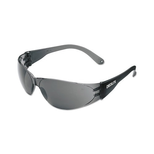 MCR Safety Checklite CL1 frameless safety glasses polycarbonate gray lens black temples protective eyewear