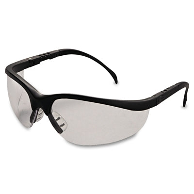 Klondike KD1 Series Protective Eyewear, Clear Polycarbonate Lens, Duramass Hard Coat, Black Nylon Frame
