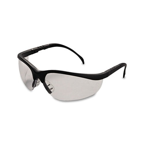 MCR Safety KlondikeKD1 safety glasses, clear indoor-outdoor mirror polycarbonate lens, black nylon frame, Duramass hard coat, safety eyewear