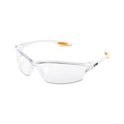 MCR Safety Law LW2 safety glasses clear anti-fog lens clear frame TPR nose piece orange temple inserts safety glasses