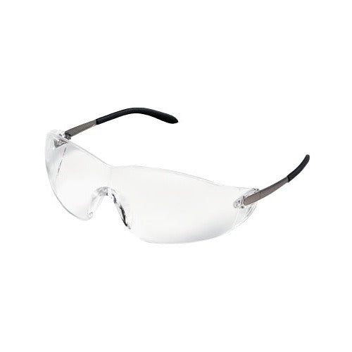 MCR Safety S21 Series protective safety glasses clear polycarbonate lens chrome metal frame wraparound eyewear