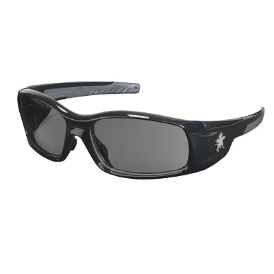 Swagger SR1 Series Safety Glasses, Gray Lens, Polycarbonate, Black Frame, Polycarbonate