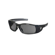 MCR Safety Swagger SR1 safety glasses gray polycarbonate lens black polycarbonate frame wraparound safety glasses