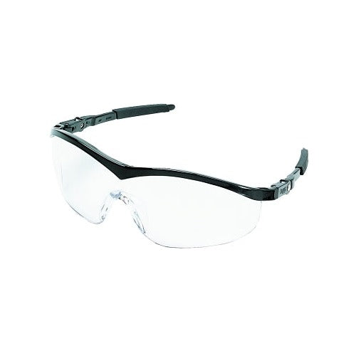 MCR Safety ST1 Series safety glasses clear scratch-resistant lens black frame with flexible temples protective eyewear