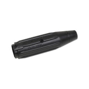 Jackson Safety Quick-Trik female connector, single dome-nose 1/0 to 2/0 AWG cap, black and brass welding cable connector