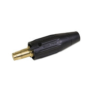 Jackson Safety Quick-Trik male cable connector, single dome-nose 1/0 to 2/0 AWG cap, black and brass welding cable connector