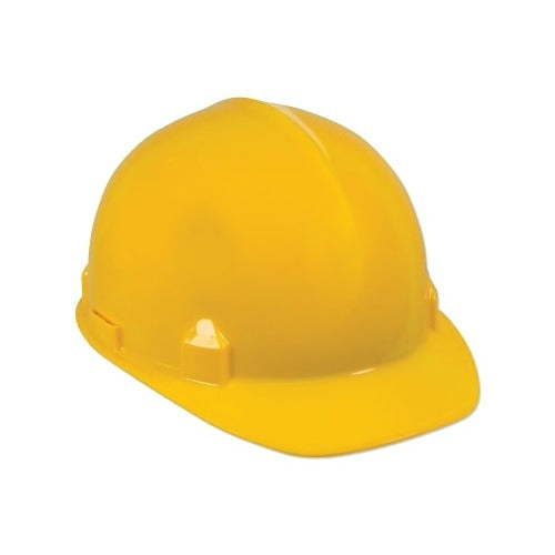 Jackson Safety SC-6 hard hat with 4-point ratchet and front brim in yellow, safety hard hat