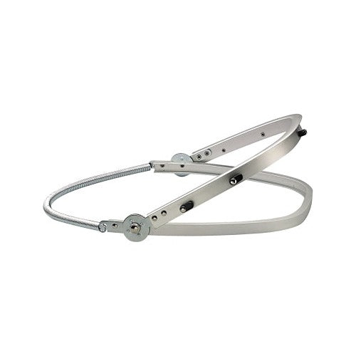 Jackson Safety 137 Capshield cap coil spring attachment, dual silver metal arcs with pivot joints, face shield mount