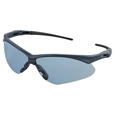V30 Nemesis Safety Glasses, Light Blue, Polycarbonate Lens, Uncoated, Blue Frame, Black Temples, Nylon