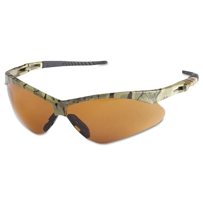 V30 Nemesis Safety Glasses, Bronze, Polycarbonate Lens, Uncoated, Camouflage Frame/Temples, Nylon
