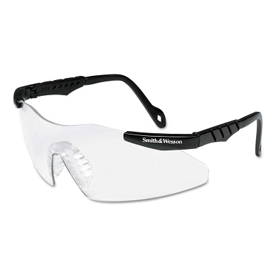 Magnum 3G Safety Glasses, Clear Polycarbonate Lens, Uncoated, Black, Nylon, Universal