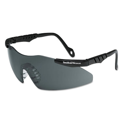 Magnum 3G Safety Glasses, Smoke Polycarbonate Lens, Uncoated, Black, Nylon, Universal