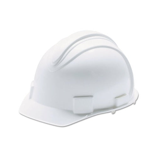 Jackson Safety CHARGER cap-style hard hat with 4-point ratchet suspension in white, front brim safety helmet