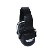 Jackson Safety H70 VIBE earmuffs, 29 dB NRR, black over-the-head band, adjustable ear protection earmuffs