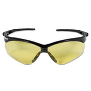 V30 Nemesis Safety Glasses, Amber, Polycarbonate Lens, Anti-Fog, Black Frame/Temple, Nylon