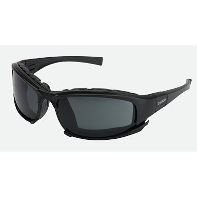 KleenGuard Calico Safety Glasses, Smoke Lens, Polycarb Anti-Scratch Anti-Fog, Black Frame