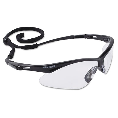 V30 Nemesis Safety Glasses, Clear, Polycarbonate Lens, Anti-Fog, Black Frame/Temples, Nylon