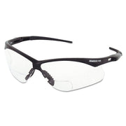 V60 Nemesis Rx Readers Prescription Safety Glasses, Clear, Polycarbonate Scratch-Resistant Lens, Black Frame/Temples, +2.5