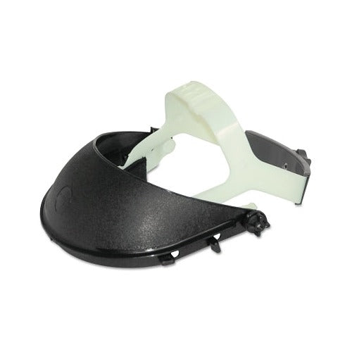 Jackson Safety 170SB headgear for HDG20 faceshield, black crown with white ratchet strap, helmet headgear