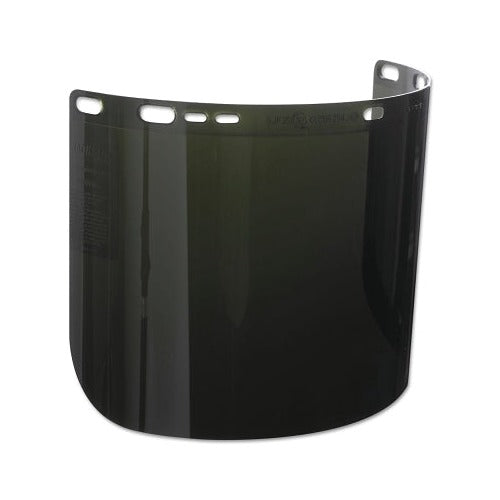Jackson Safety F50 polycarbonate D-shape special face shield, clear IRUV 5.0 tint, 8 in H x 15.5 in L faceshield