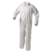KleenGuard A35 Economy Liquid & Particle Protection Coveralls, Zipper Front/Open Wrists/Ankles, White, 2XL