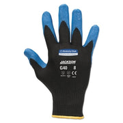 KleenGuard G40 Nitrile Foam Coated Gloves, 15 ga, Seamless Nylon Knit, 10/X-Large, Black/Blue