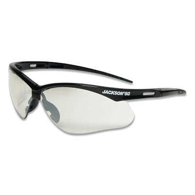 SG Series Safety Glasses, Indoor/Outdoor Poly Lens, Hardcoat Anti-Scratch, Black Poly Half-Frame