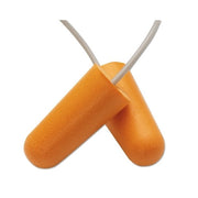 Jackson Safety H10 disposable earplugs, orange polyurethane foam with cord, corded foam earplugs