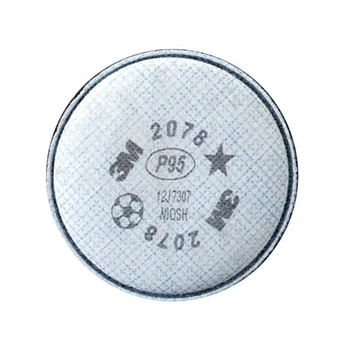 3M 2000 Series 2078 particulate filter P95 rating organic vapors acid gases round white NIOSH-approved respirator filter