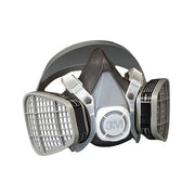 3M 5000 Series half facepiece respirator large with dual organic vapor cartridges gray thermoplastic reusable respirator