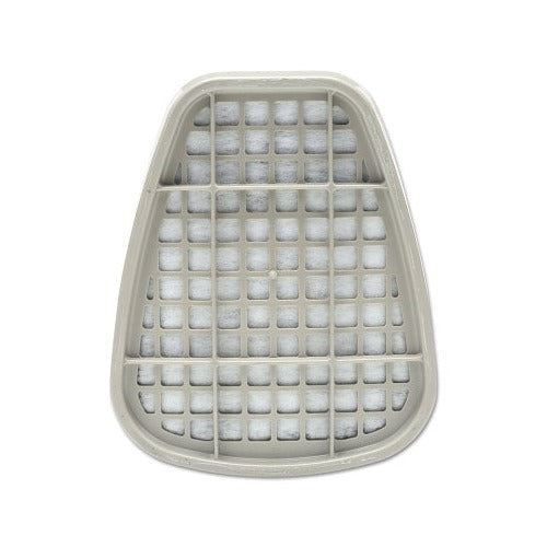 3M 6000 Series organic vapor respirator cartridge, gray rectangular filter with grid face, compatible with 6000 series respirator