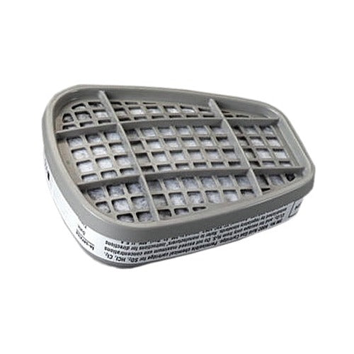 3M 6000 Series 6002 acid gas vapor cartridge gray housing white filter grid acid gas respirator cartridge