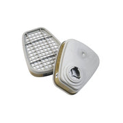 3M 6000 Series multi-gas vapor respirator cartridge pair gray body with bayonet mount gas vapor cartridge