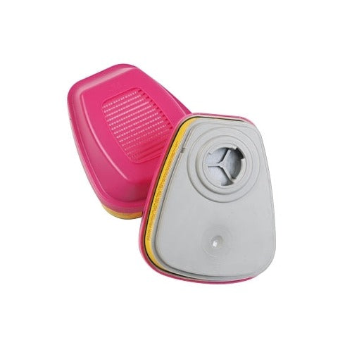 3M 60923 combination cartridge P100 particulate filter acid gas organic vapor pink gray bayonet respirator cartridge pair