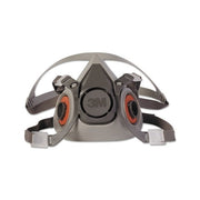 3M 6000 Series half-facepiece reusable respirator medium, gray TPE, dual cartridge ports, adjustable straps