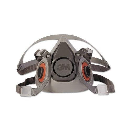 3M 6000 Series half-facepiece reusable respirator medium, gray TPE, dual cartridge ports, adjustable straps