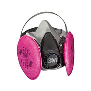 3M 6000 series half facepiece respirator medium gray silicone with magenta P100 filters cartridge respirator