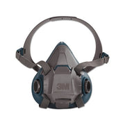 3M 6502 Rugged Comfort half-facepiece reusable respirator medium gray teal dual cartridge ports adjustable straps