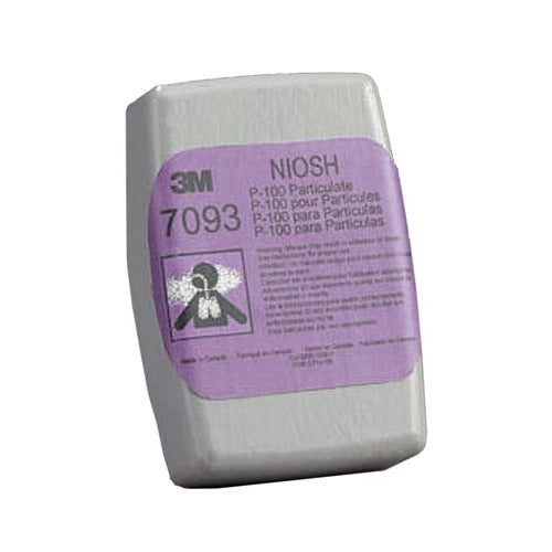 3M 7093 P100 particulate respirator filter magenta NIOSH-approved oil and non-oil particles cartridge filter