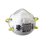 3M 8110S N95 half-facepiece disposable respirator with two yellow fixed straps, white cup-style particulate respirator