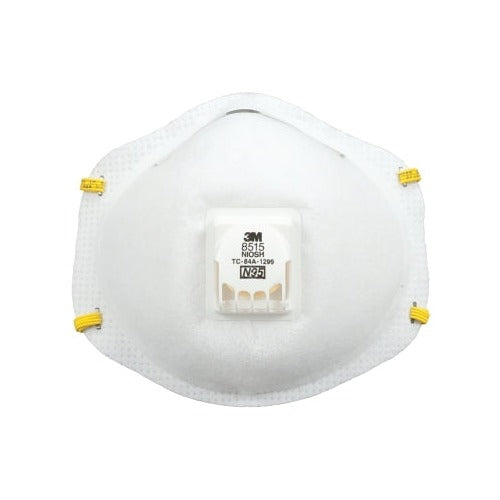 3M 8515 N95 welding respirator half facepiece white exhalation valve yellow straps disposable respirator