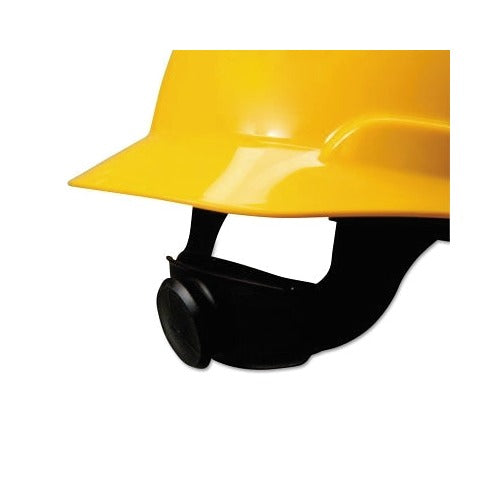 3M H-700-RS4 4-point ratchet hard hat suspension replacement shown installed in yellow hard hat shell