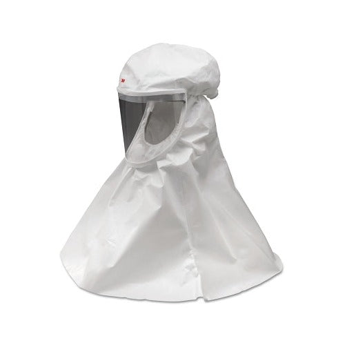 3M Versaflo S-403L Economy Hood white fabric full-coverage drape clear visor for belt-mounted PAPR SAR respirator