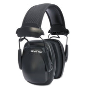 Sync Stereo Earmuff, 25 dB NRR, Black, Over the Head