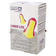 Laser Lite Disposable Earplug, Foam, Magenta/Yellow, Uncorded, Dispenser Box
