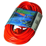 Vinyl Extension Cord, 50 ft, 1 Outlet, Orange