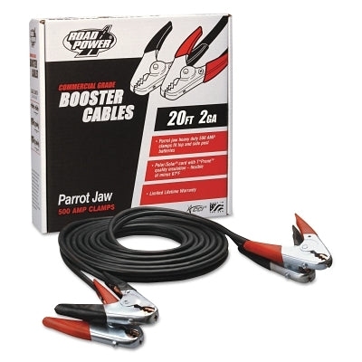 Booster Cables, 2/1 AWG, 20 ft, Black