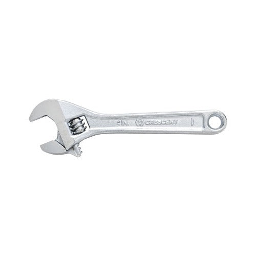 Crescent adjustable chrome wrench 8 in OAL, 1-1/8 in jaw opening, chrome-plated finish, graduated scale, worm-gear adjustment