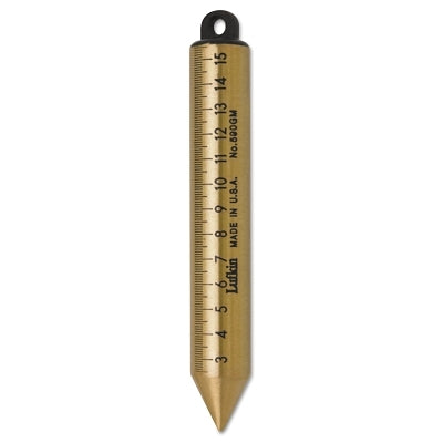 Inage Oil Gauging Plumb Bob, 1 in dia, 6.75 in L, Solid Brass, SAE/Metric
