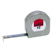 Mezurall Pocket Measuring Tapes, 1/2 in x 12 ft, 1/16 in; 1/8 in Grad.